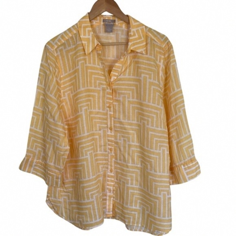 Yellow Geometric Women's Top